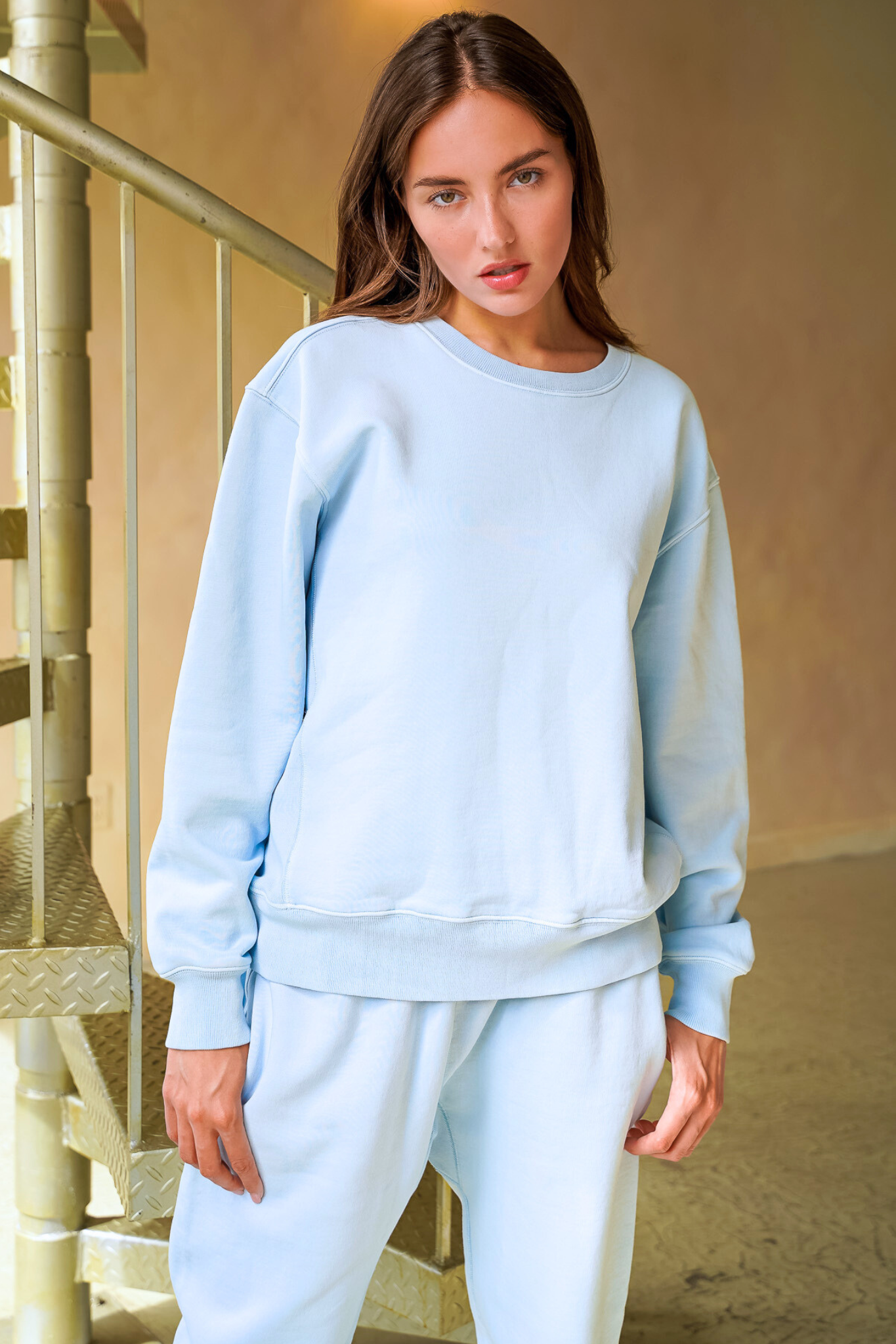 Baby blue oversized sweatshirt hot sale